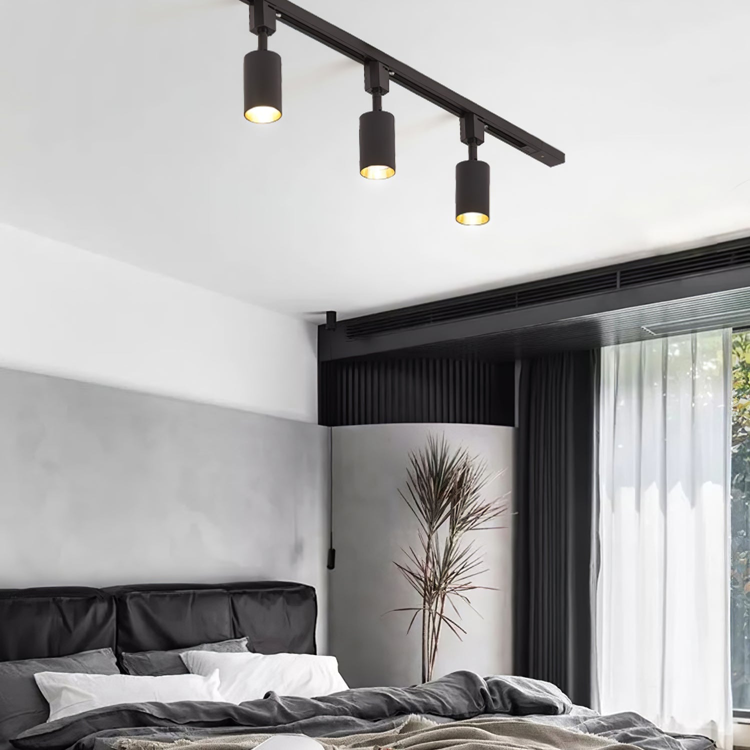 Solara Ceiling Lamp Sleek Cylinder Track with Minimalist - Neutral Decor