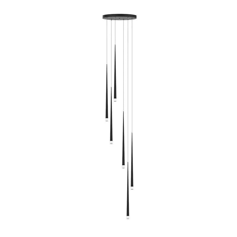 Reveno Chandelier Linear Slender Black Minimalist