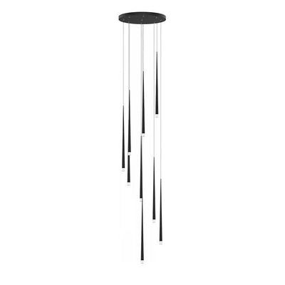 Reveno Chandelier Linear Slender Black Minimalist