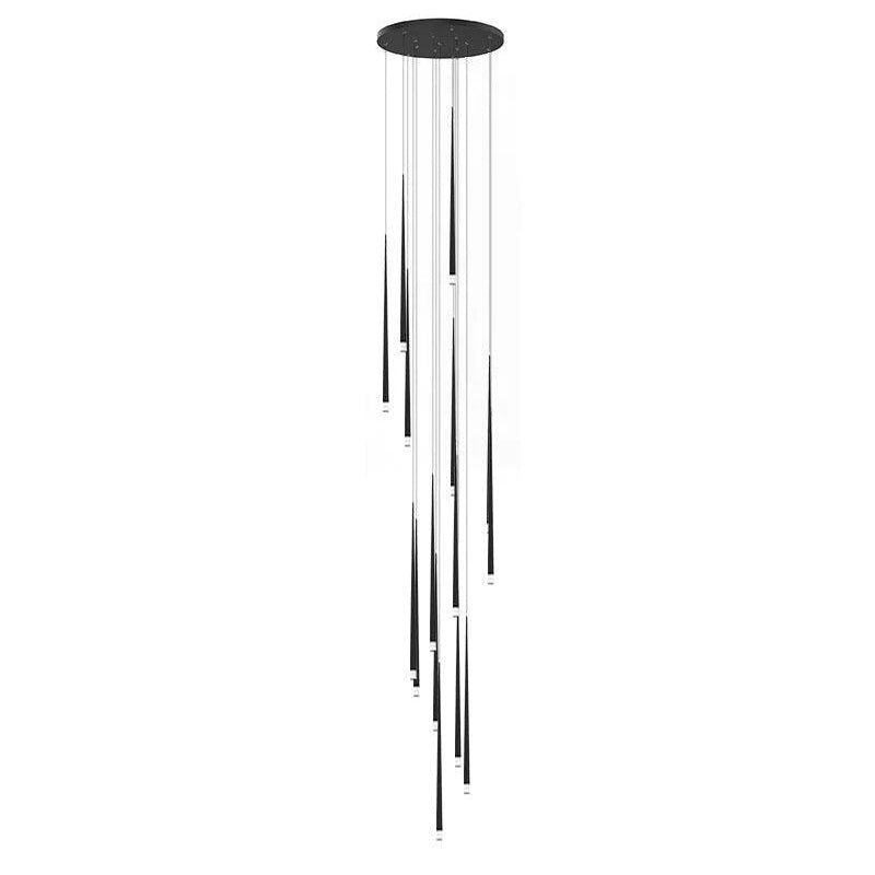 Reveno Chandelier Linear Slender Black Minimalist