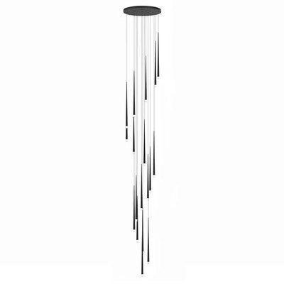 Reveno Chandelier Linear Slender Black Minimalist