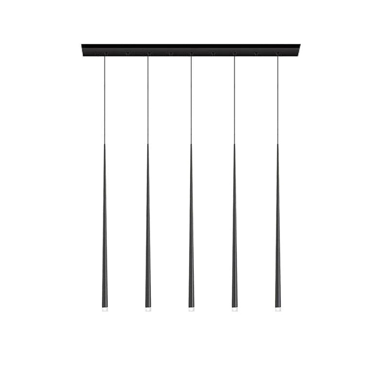 Reveno Chandelier Linear Slender Black Minimalist