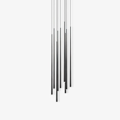 Reveno Chandelier Linear Slender Black Minimalist