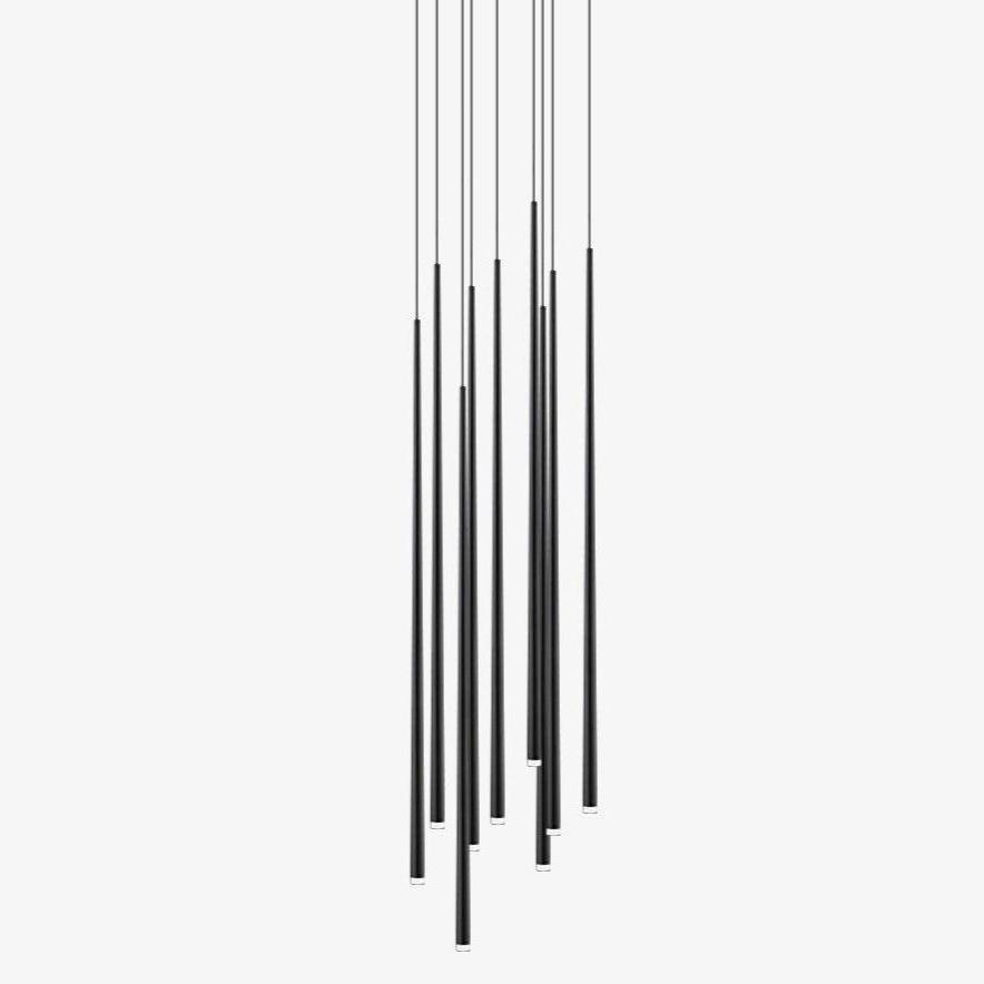 Reveno Chandelier Linear Slender Black Minimalist