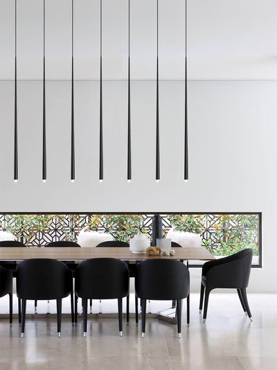 Reveno Chandelier Linear Slender Black Minimalist