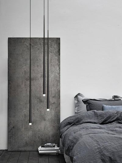 Reveno Chandelier Linear Slender Black Minimalist