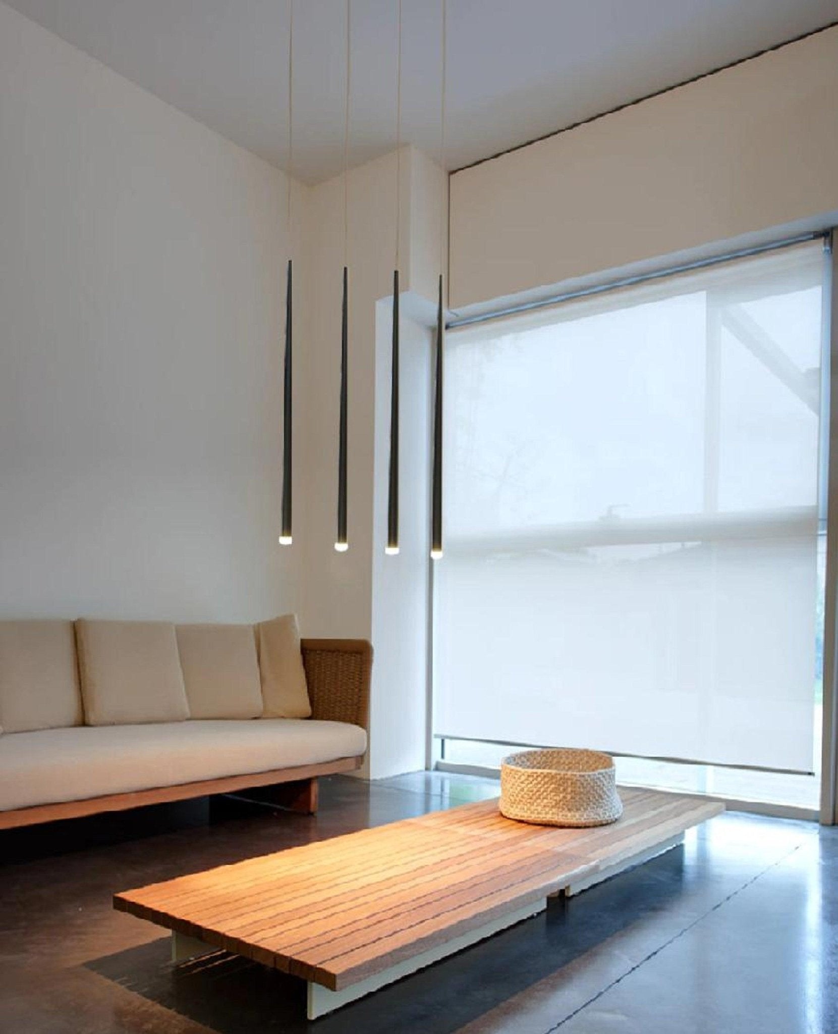 Reveno Chandelier Linear Slender Black Minimalist