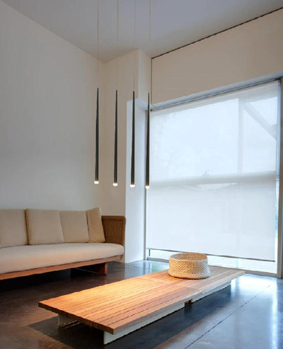 Reveno Chandelier Linear Slender Black Minimalist