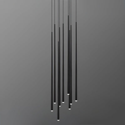 Reveno Chandelier Linear Slender Black Minimalist