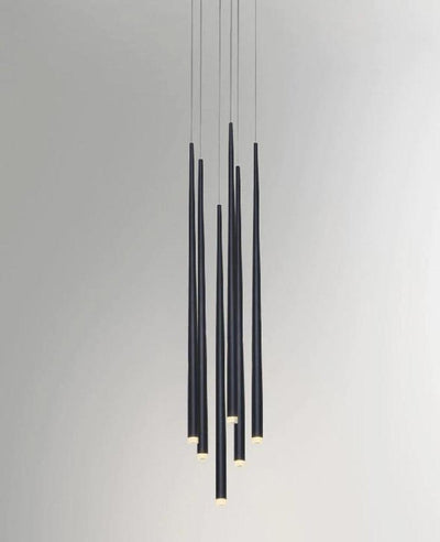 Reveno Chandelier Linear Slender Black Minimalist