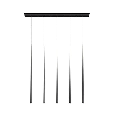 Reveno Chandelier Linear Slender Black Minimalist