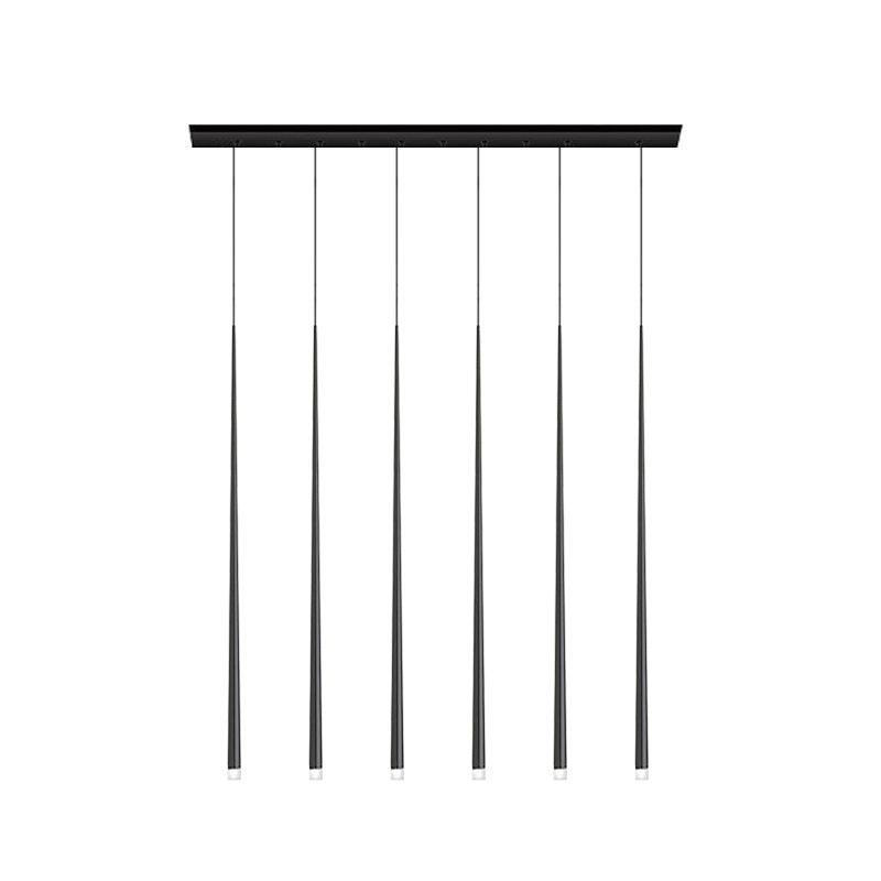 Reveno Chandelier Linear Slender Black Minimalist