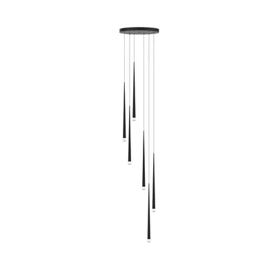 Reveno Chandelier Linear Slender Black Minimalist