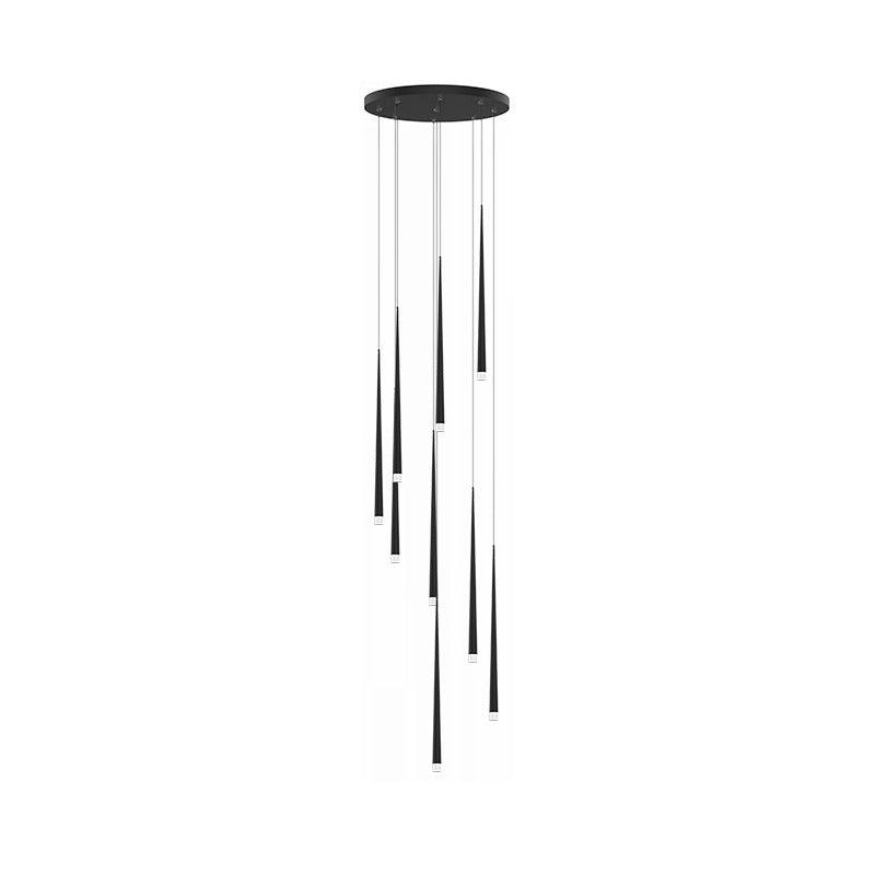 Reveno Chandelier Linear Slender Black Minimalist