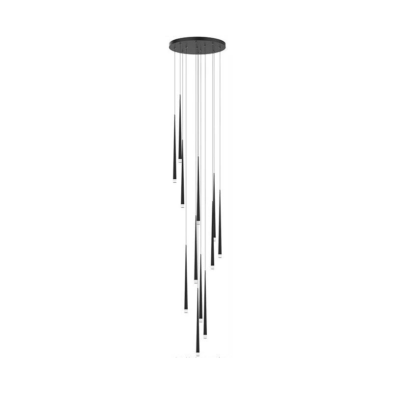 Reveno Chandelier Linear Slender Black Minimalist