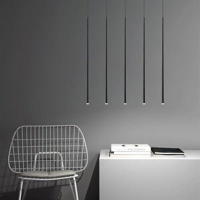 Reveno Chandelier Linear Slender Black Minimalist