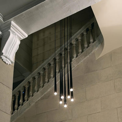 Reveno Chandelier Linear Slender Black Minimalist