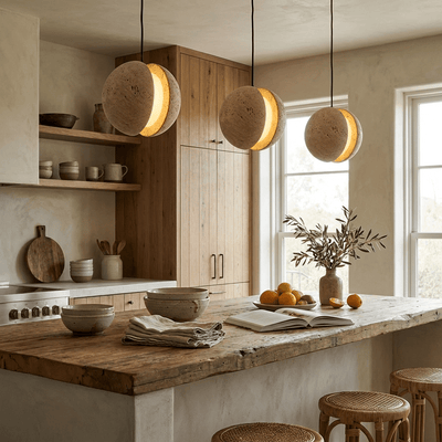 Tavanise Travertine Globe Pendant Lamp