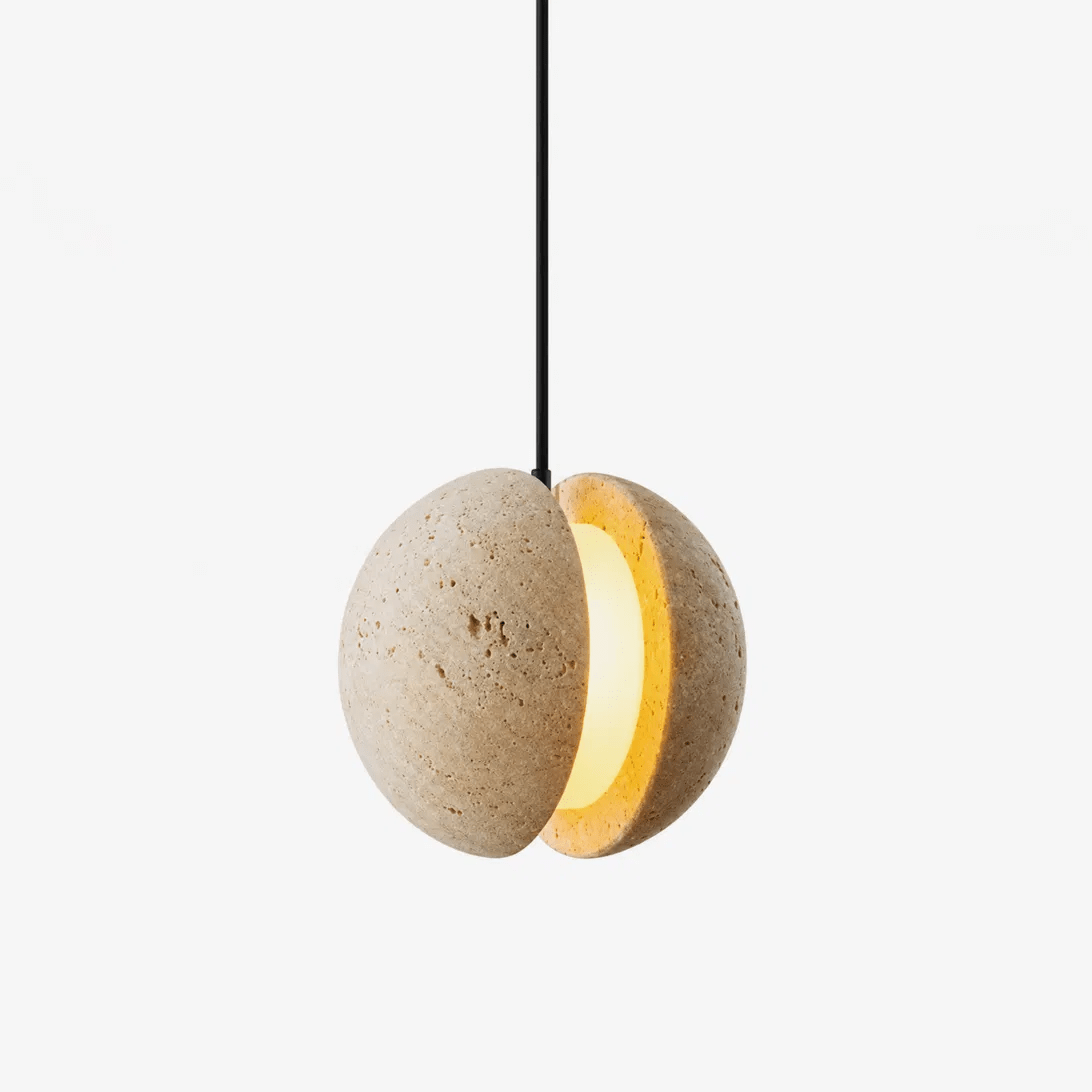 Tavanise Travertine Globe Pendant Lamp
