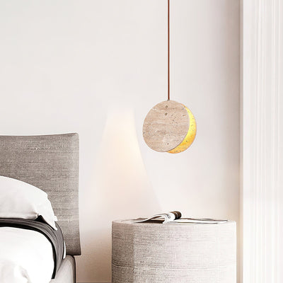 Sern Crescent Travertine Pendant Light
