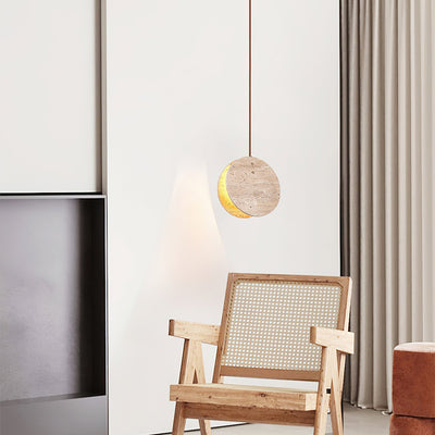 Sern Crescent Travertine Pendant Light