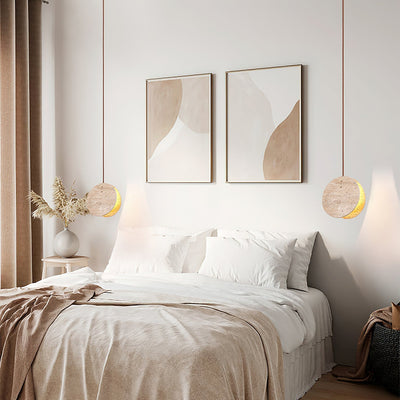 Sern Crescent Travertine Pendant Light