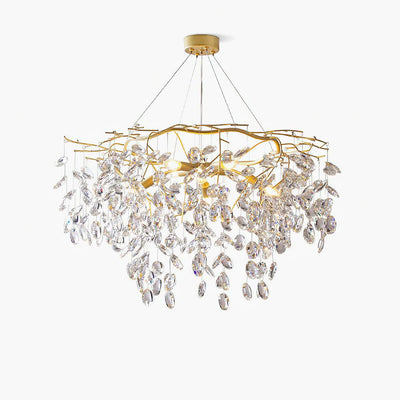 Luxirian Chandelier Crystal Branch Gold LED