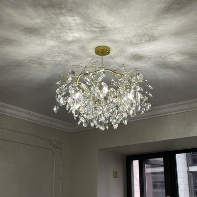 Luxirian Chandelier Crystal Branch Gold LED