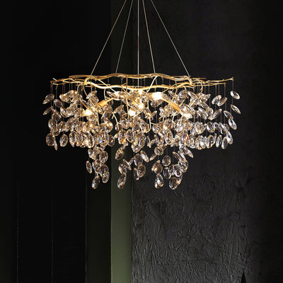 Luxirian Chandelier Crystal Branch Gold LED