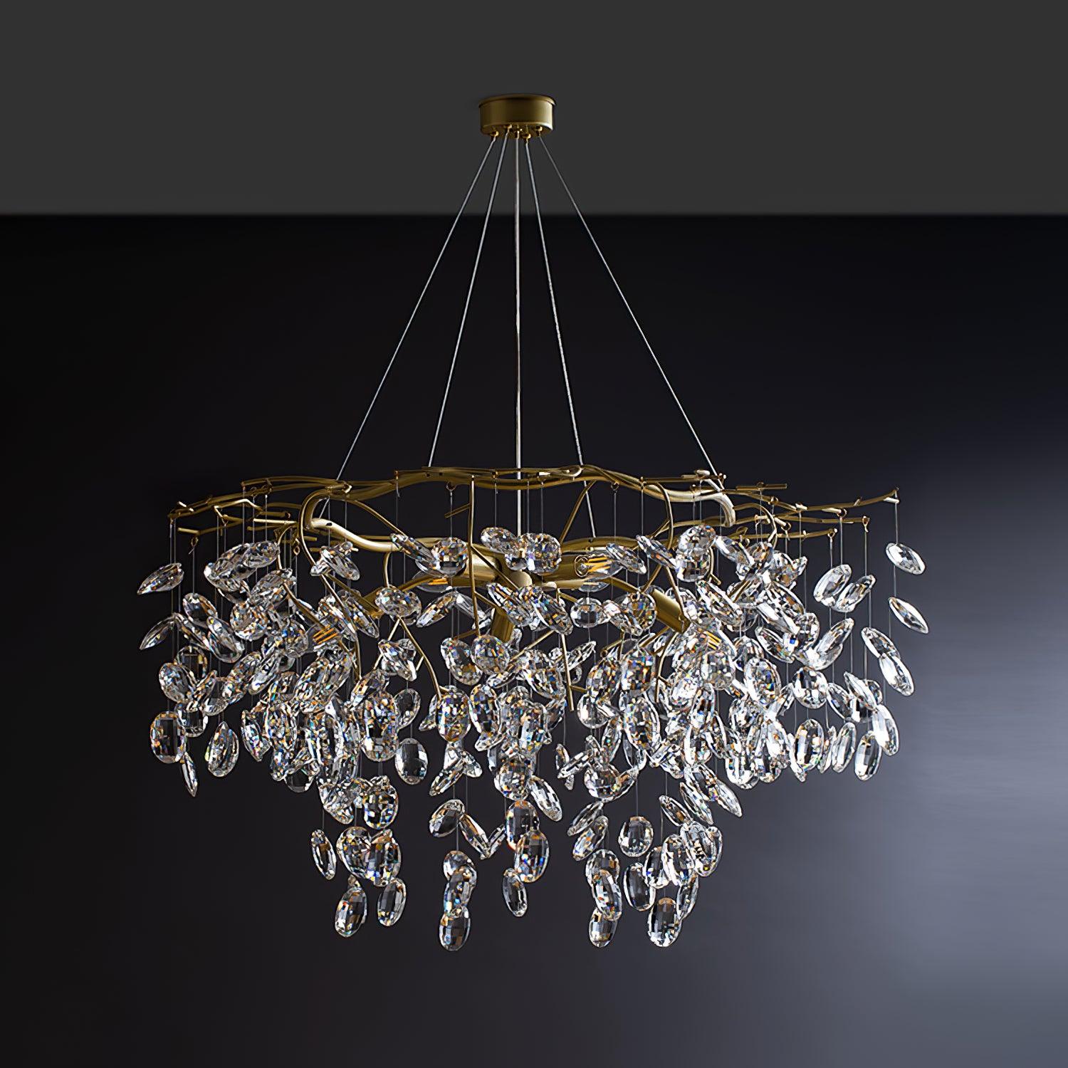 Luxirian Chandelier Crystal Branch Gold LED