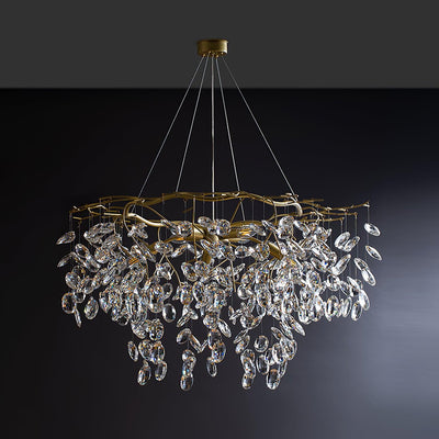 Luxirian Chandelier Crystal Branch Gold LED