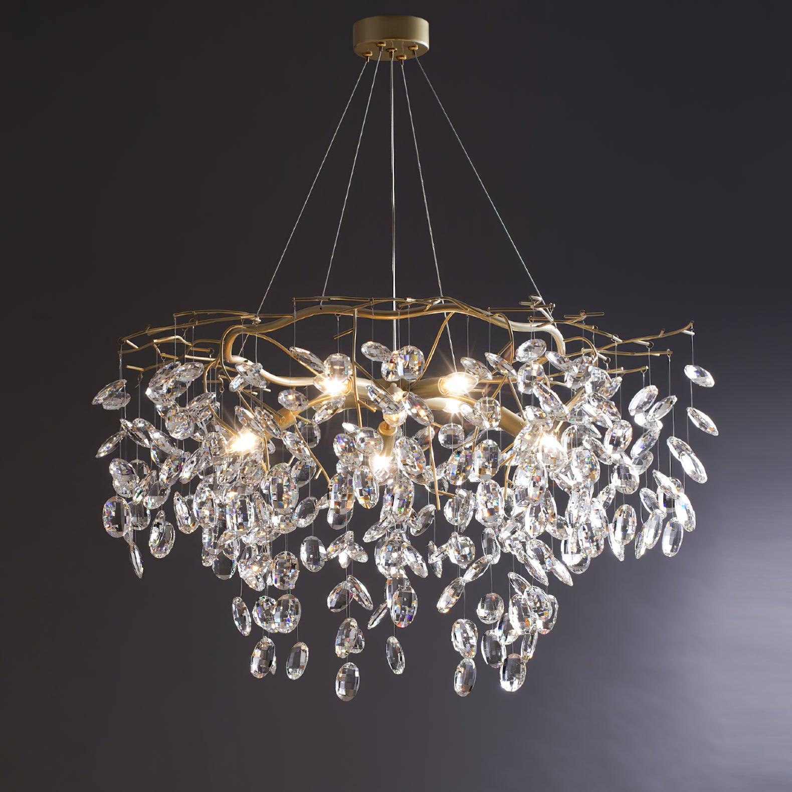 Luxirian Chandelier Crystal Branch Gold LED