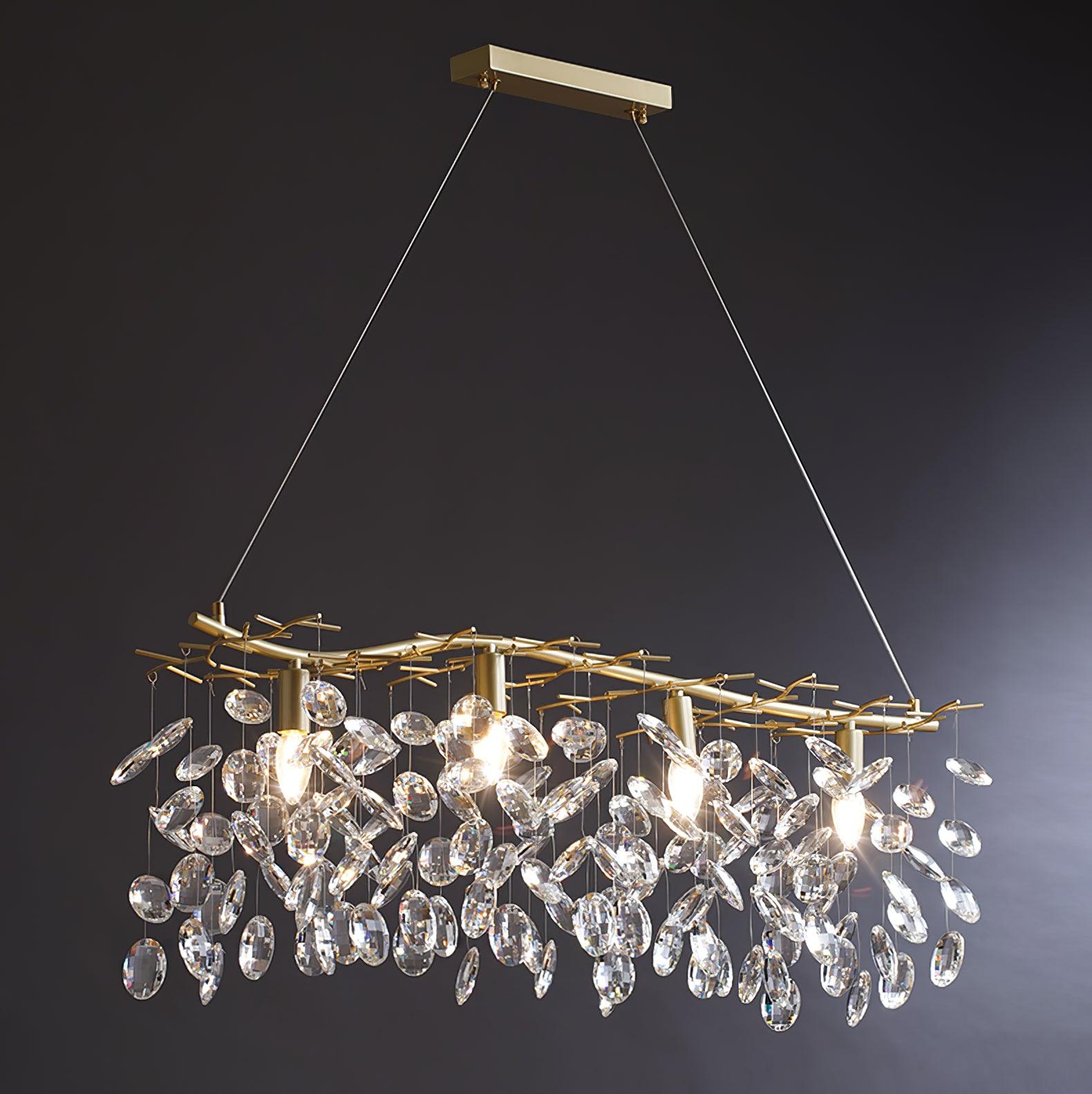 Luxirian Chandelier Crystal Branch Gold LED
