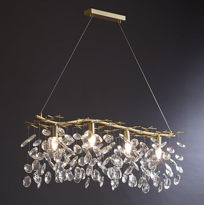 Luxirian Chandelier Crystal Branch Gold LED