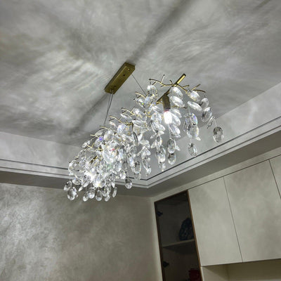 Luxirian Chandelier Crystal Branch Gold LED