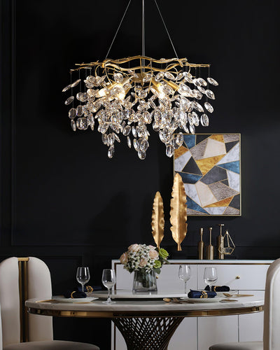 Luxirian Chandelier Crystal Branch Gold LED