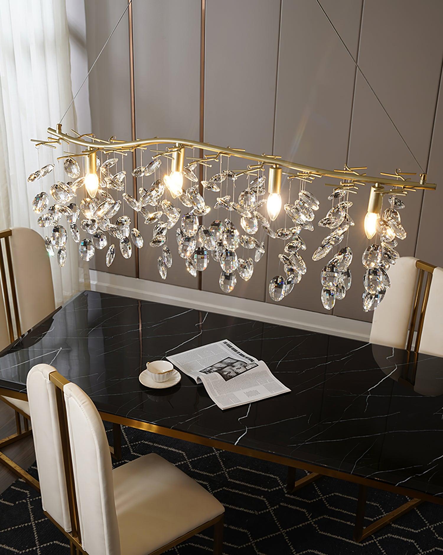 Luxirian Chandelier Crystal Branch Gold LED