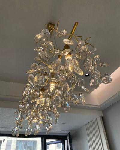 Luxirian Chandelier Crystal Branch Gold LED