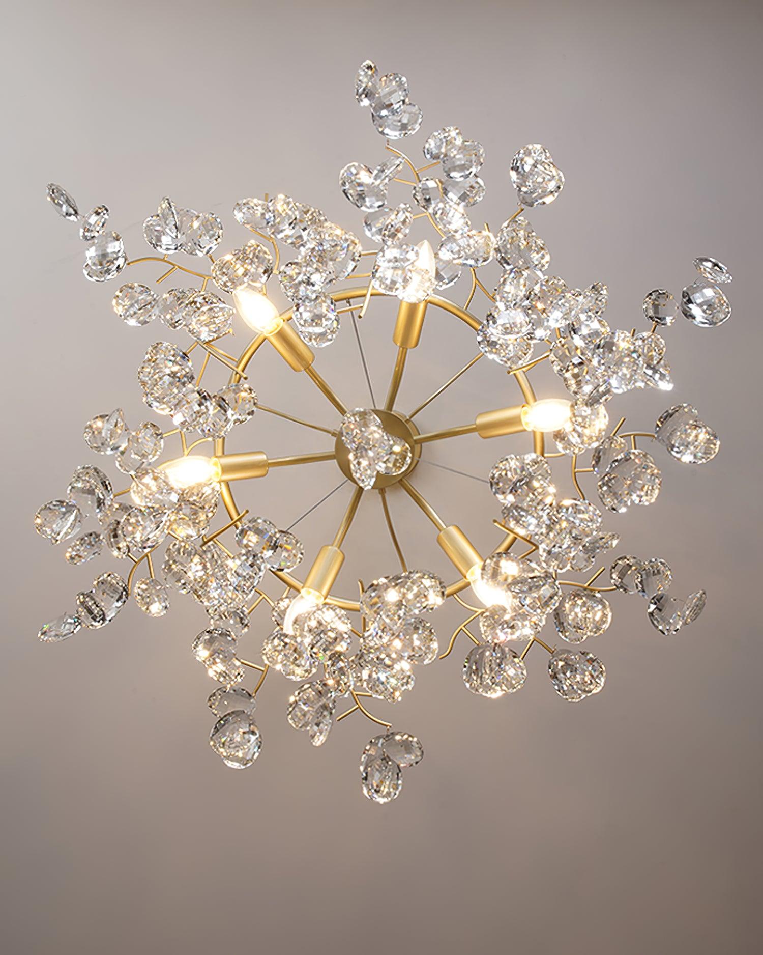 Luxirian Chandelier Crystal Branch Gold LED