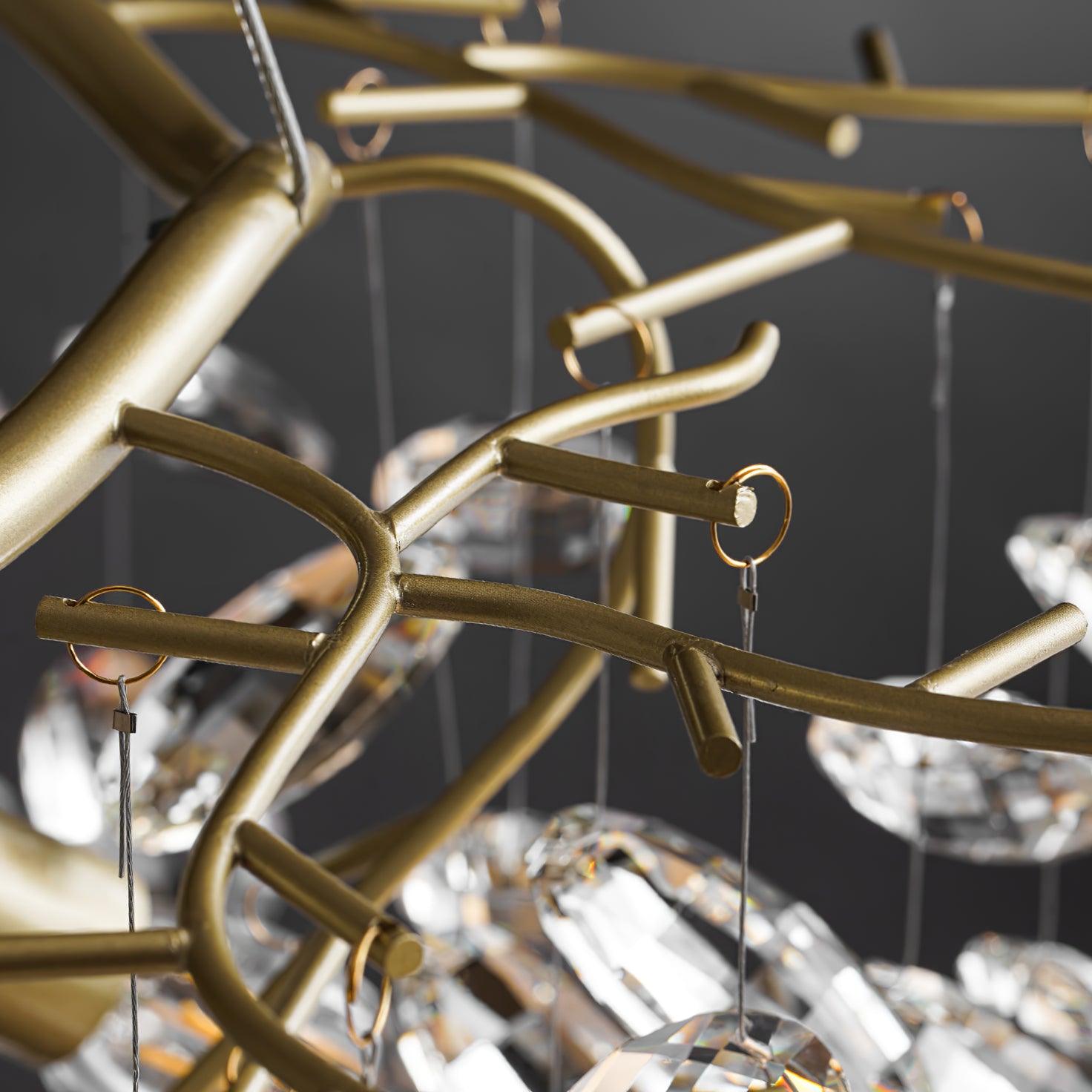 Luxirian Chandelier Crystal Branch Gold LED
