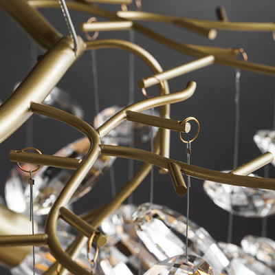 Luxirian Chandelier Crystal Branch Gold LED