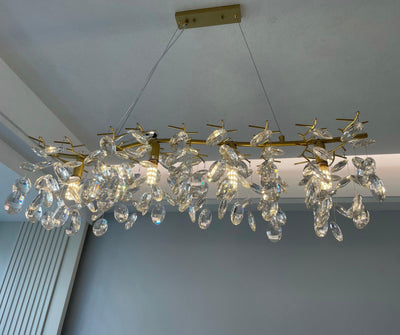 Luxirian Chandelier Crystal Branch Gold LED