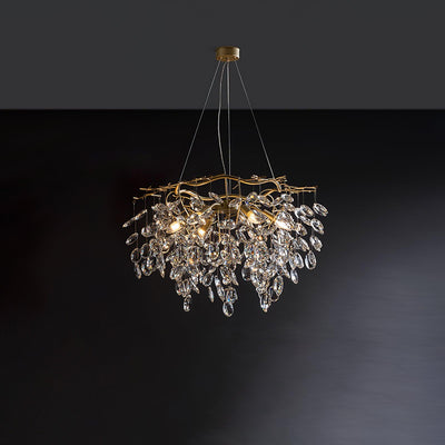 Luxirian Chandelier Crystal Branch Gold LED