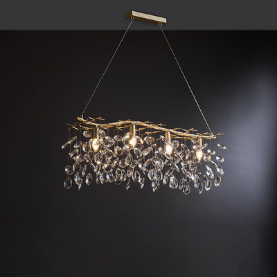 Luxirian Chandelier Crystal Branch Gold LED