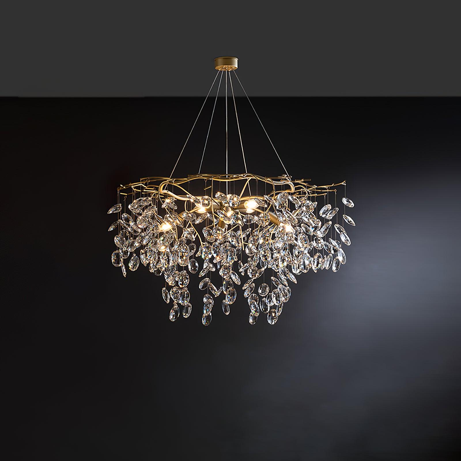 Luxirian Chandelier Crystal Branch Gold LED