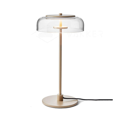 Rinelette Table Lamp Clear Glass Shade Wood Base