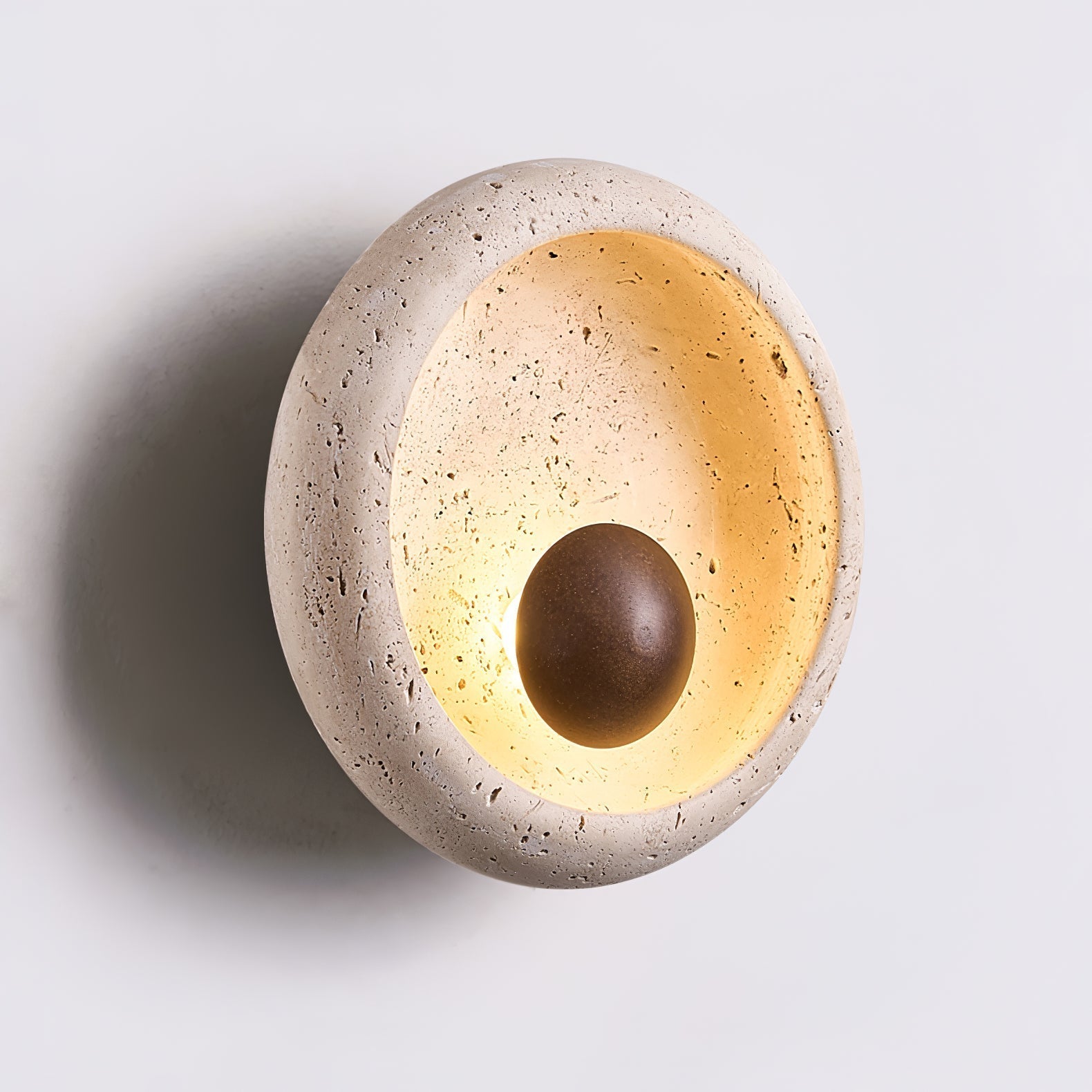 Serinaria Orb-Shaped Travertine Wall Light