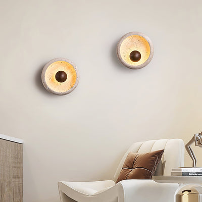 Serinaria Orb-Shaped Travertine Wall Light
