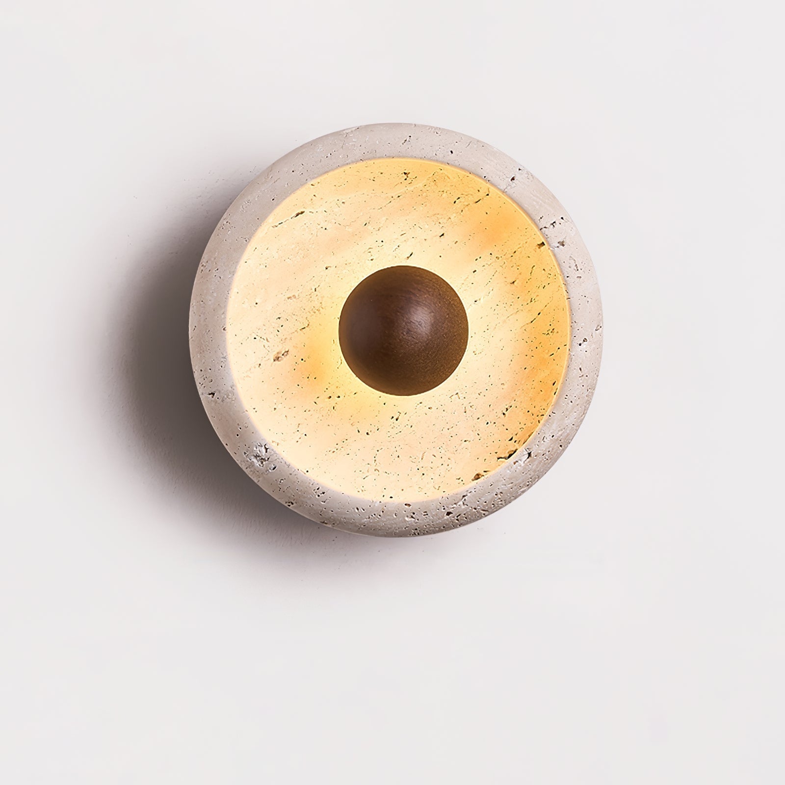 Serinaria Orb-Shaped Travertine Wall Light