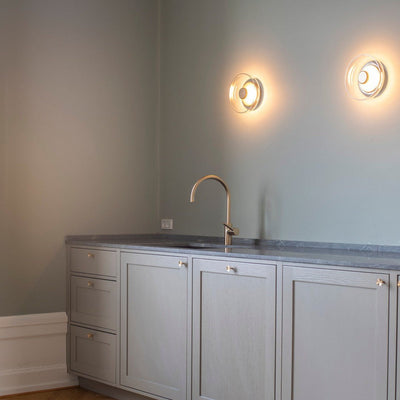 Aether Brass Glass Wall Light